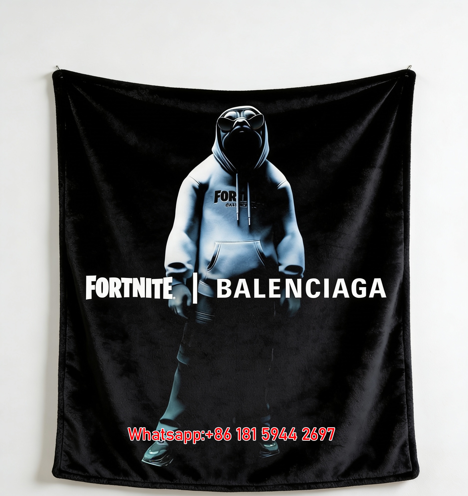 Balenciaga x Fortnite Print Flannel Throw Blanket BA267